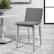 Elegant Charcoal Gray Counter Bar Stool Minimalist Silver White Cushioned Back