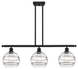 Ballston-Rochester 3-Light 36" Stem Island Light, 8"D Matte Black, Clear