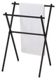 Afkar Double Free Standing Modern Bathroom Towel Rack Stand, Black Metal