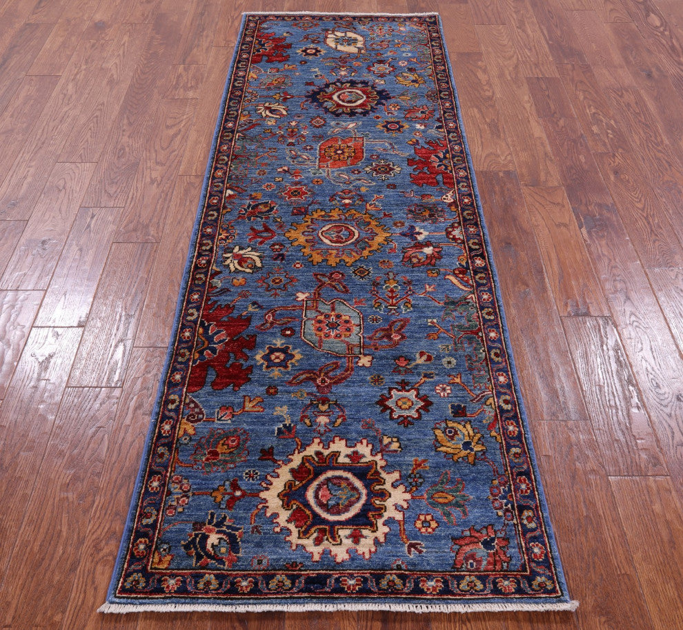 Runner Persian Fine Serapi Hand Knotted Wool Rug 2' 7" X 7' 11" - Q12686