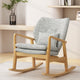GDF Studio Balen Mid Century Modern Fabric Rocking Chair, Light Gray Tweed