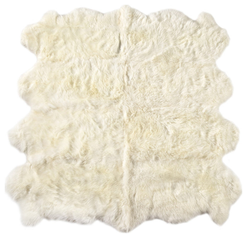 Lalo Lambskin Rug-White-5.7'x5.75'