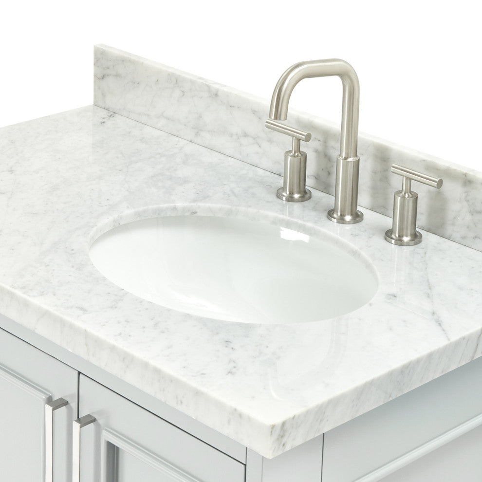 Ariel Stafford 37" Single Right Offset Oval Sink Bathroom Vanity