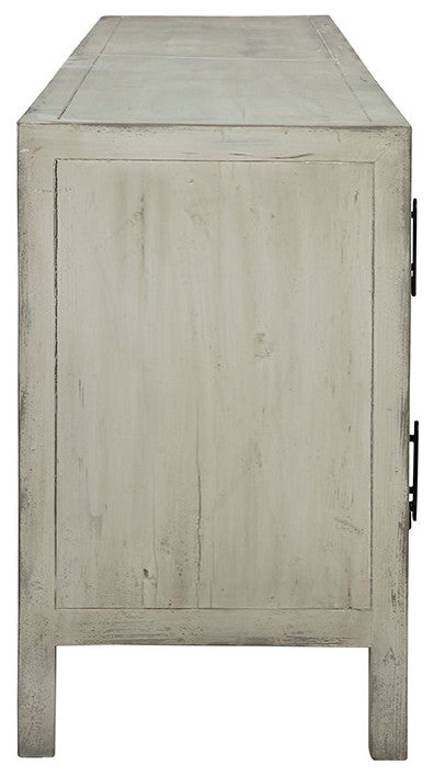 Bismark 114" Wide Oak Drawer Bank, White