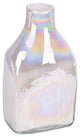 12" White Enamel Glass Bottle Vase