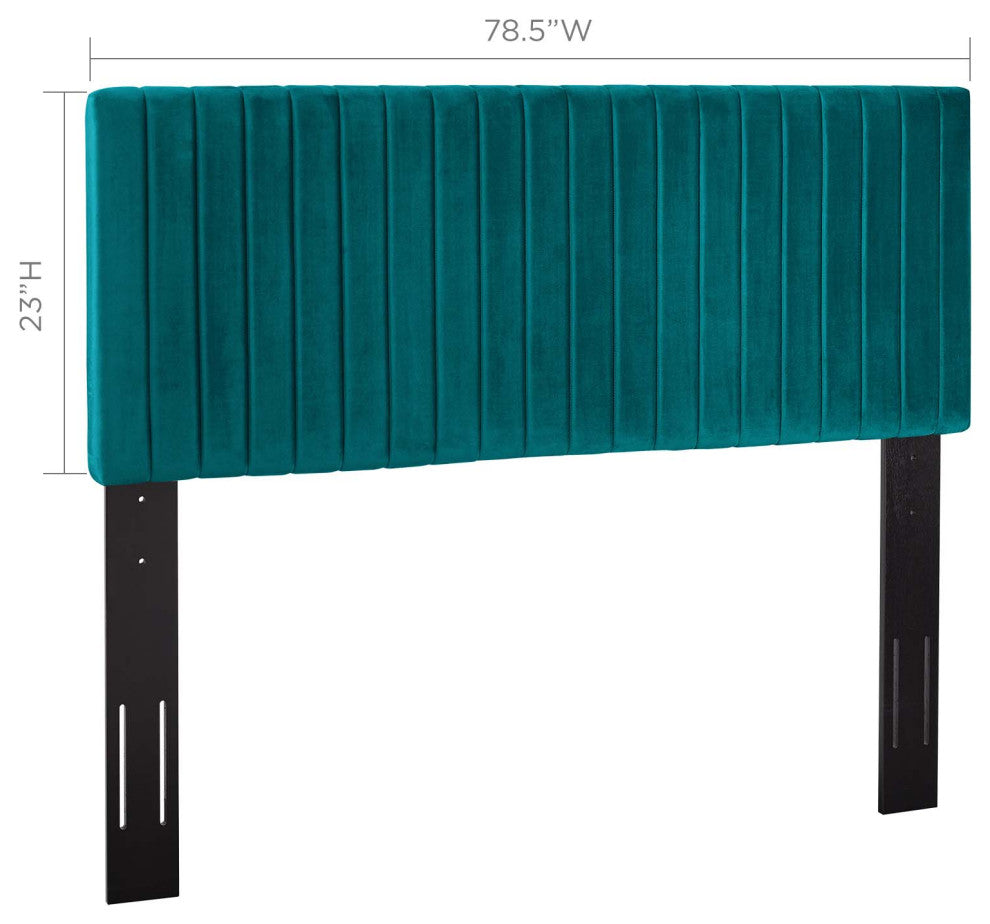 Teal Keira King/California King Performance Velvet Headboard