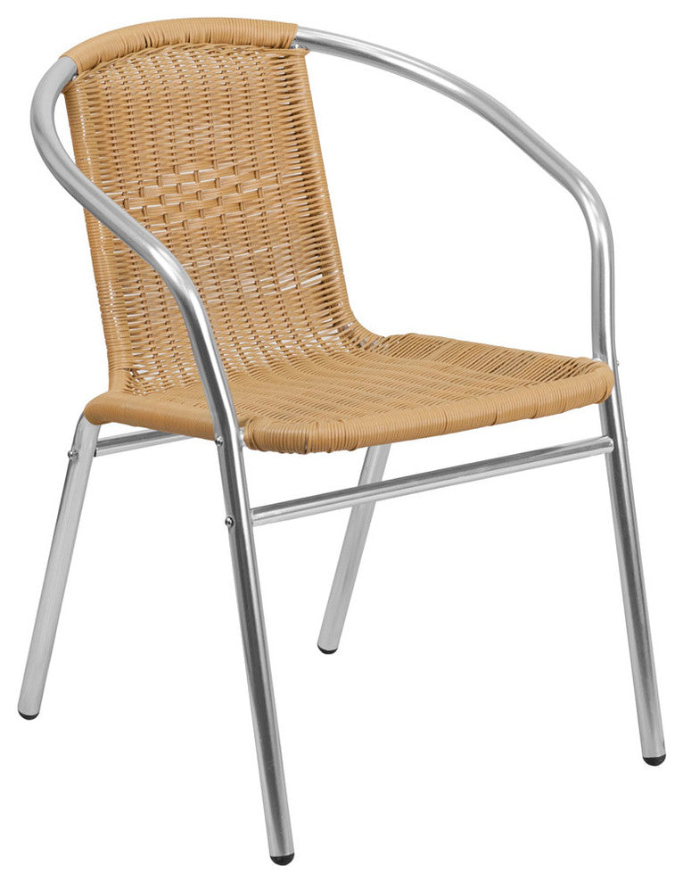 Restaurant Tables and Chairs, "Newbold" Outdoor Rattan Chair, Beige