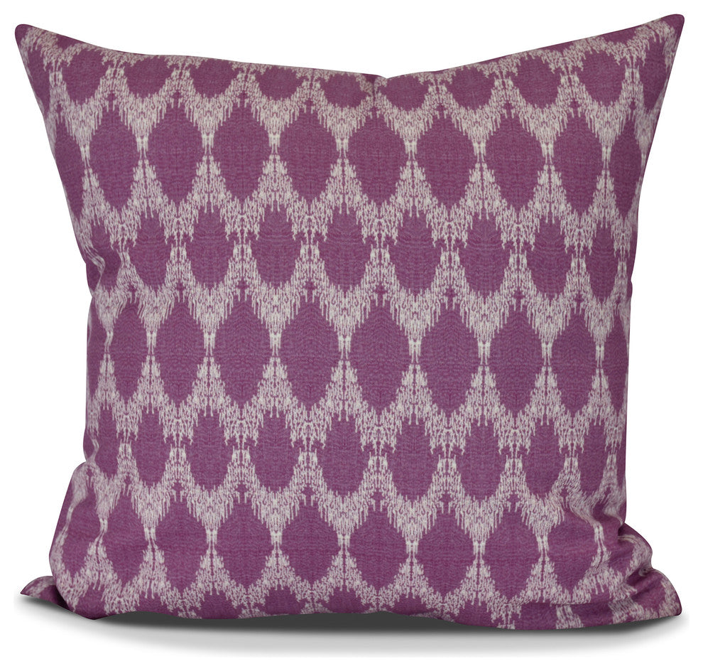 Peace 2, Geometric Print Pillow, Purple, 26" x 26"