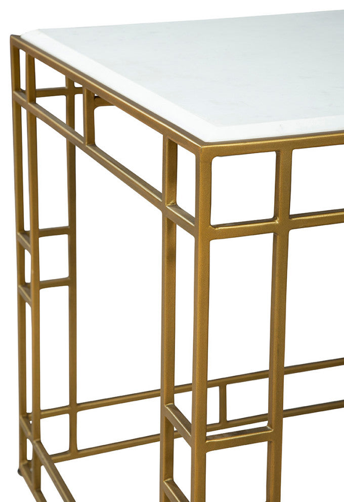 Cubes Aluminum Side Table, Gold