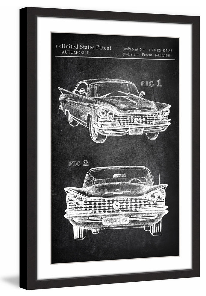 "Vintage Cadillac" Framed Painting Print, 16"x24"