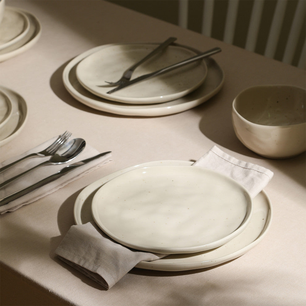 Stone Lain Mirella Stoneware 24-Piece Dinnerware Set, Beige