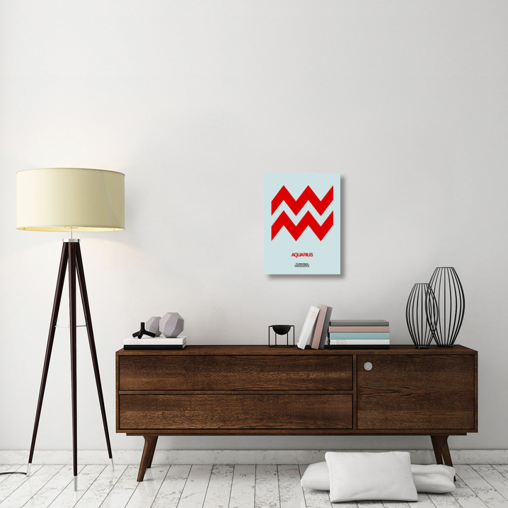 "Aquarius Zodiac Sign Red" Fine Art Print