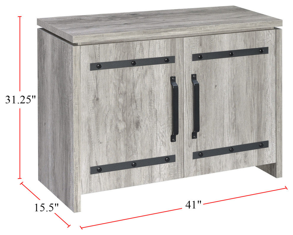 2 Doors Accent Cabinet, Gray Driftwood