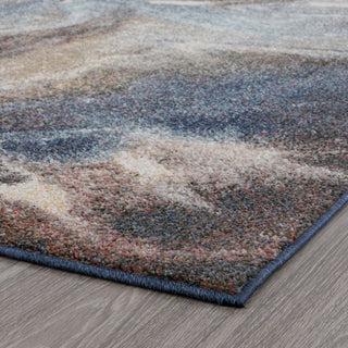 Orlando Contemporary Abstract Area Rug, Navy, 9'x12'