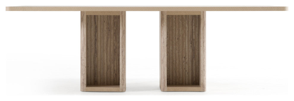 Nova Domus Roma Modern Faux Travertine Rectangular Dining Table