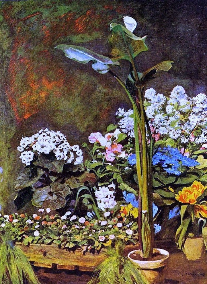 Pierre Auguste Renoir Arum and Conservatory Plants Gallery Wrapped Canvas Print