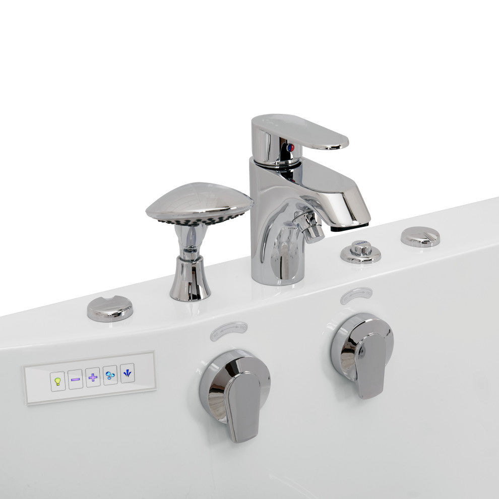 Ella Tub4Two 32"x60" Hydro+Air Massage+Foot Massage Acrylic Two Seat Walk, Tub
