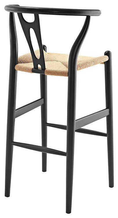 Modern Black Amish Wood Bar Stool
