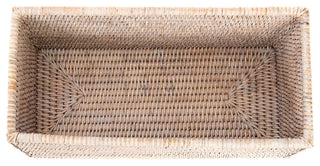Artifacts Rattan Rectangular Everything Basket, White Wash