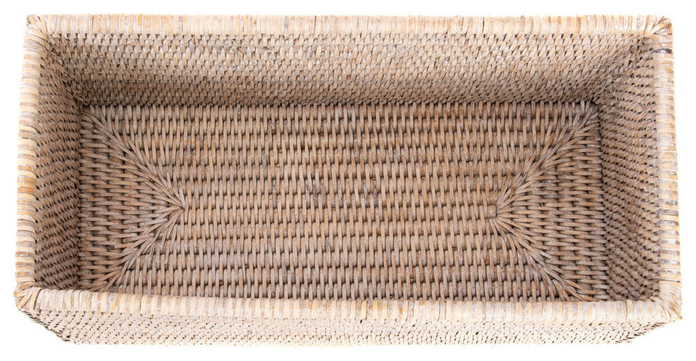 Artifacts Rattan Rectangular Everything Basket, White Wash
