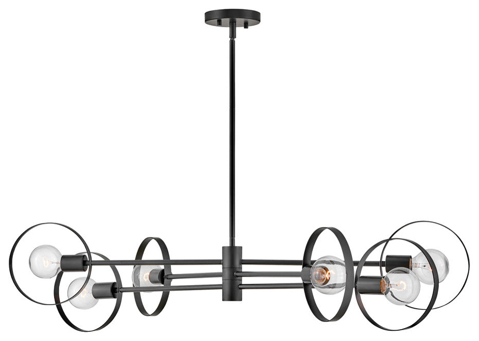 Hinkley Desi Single Tier Pendant, Black, 6 Light