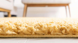 Unique Loom Ivory Davos Shag Area Rug, Sunglow, 4'0x6'0, Rectangular