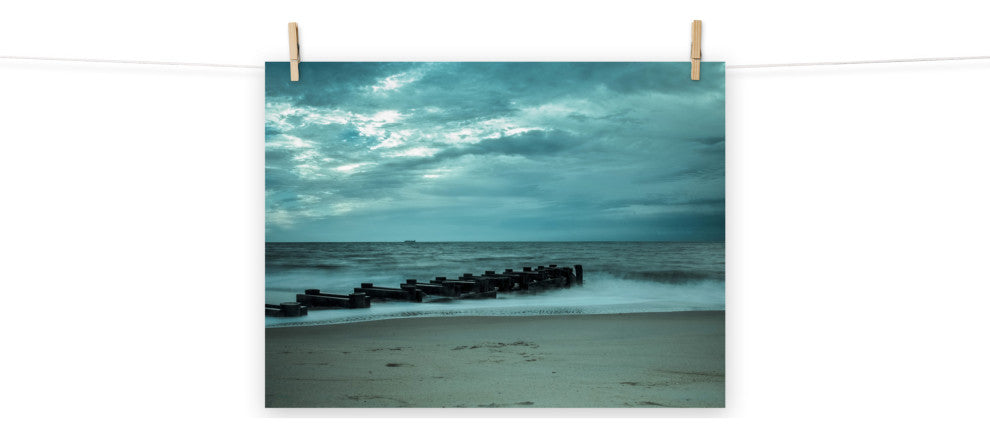 Blue Morning at Rehoboth Coastal Wall Art Unframed Photo Paper Print, 18" X 24"