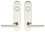 Stockholm Lever, Tubular Entry, Double Cylinder, Polished Stainless Steel