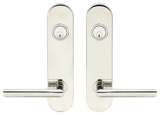 Stockholm Lever, Tubular Entry, Double Cylinder, Polished Stainless Steel