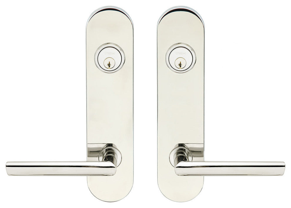 Stockholm Lever, Tubular Entry, Double Cylinder, Polished Stainless Steel