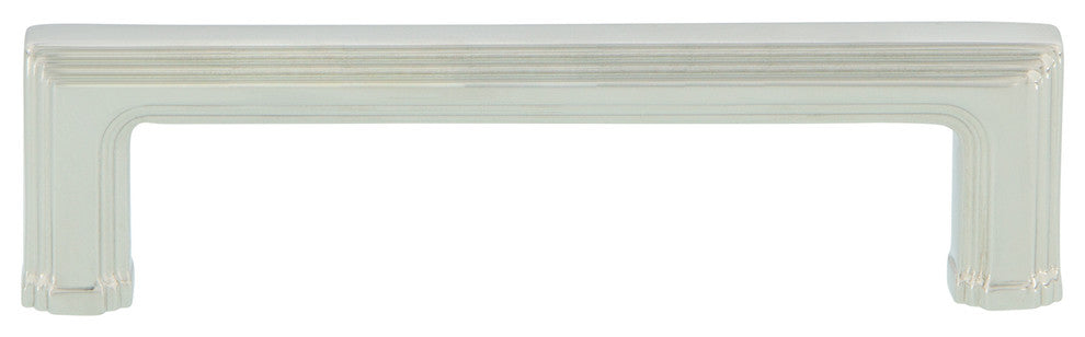 Nostalgic Warehouse Carre' Handle Pull 4" On Center, Polished Nickel