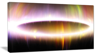 Large Oval of Northern Lights, Abstract Art on Canvas, 32x16
