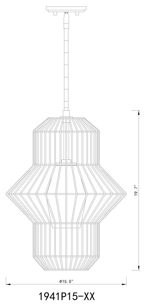 Zlite 1941P15-MB 1-Light Pendant, Clear