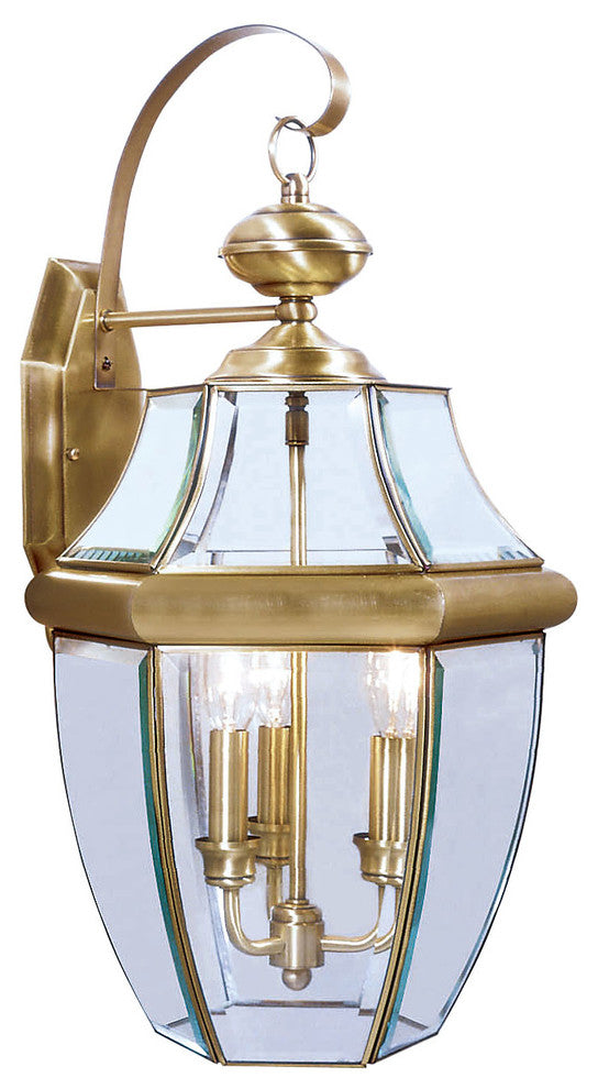 Monterey Outdoor Wall Lantern, Antique Brass
