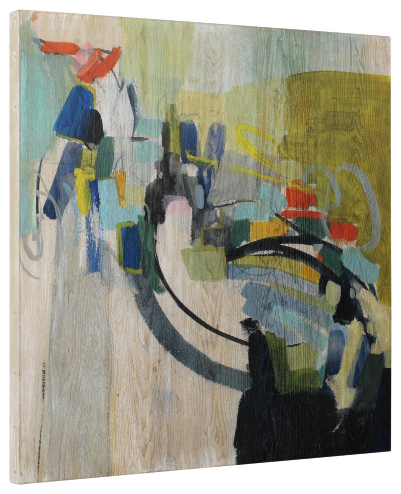 Abstract Wall Art Fine Giclee Printed on Hand Finished Ash Wood - Diptych Set