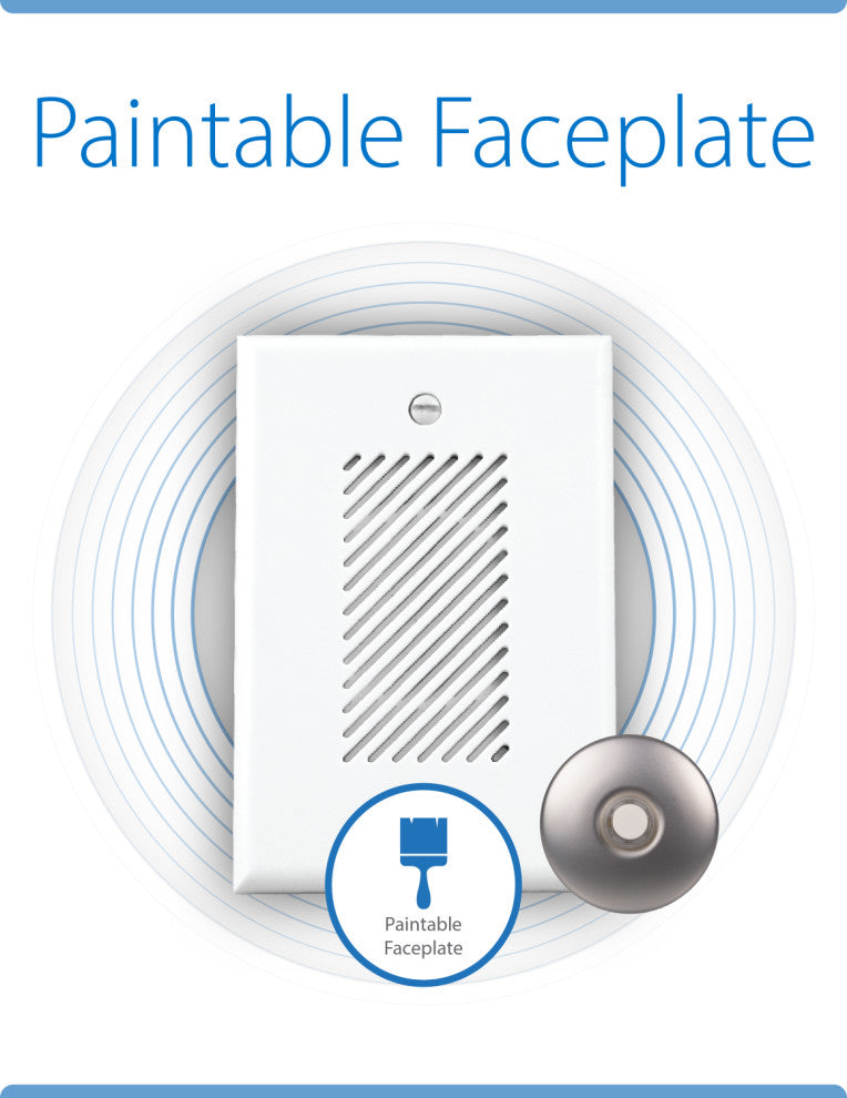 Single-Gang Electronic Door Chime Kit, Brushed Nickel Stucco Button