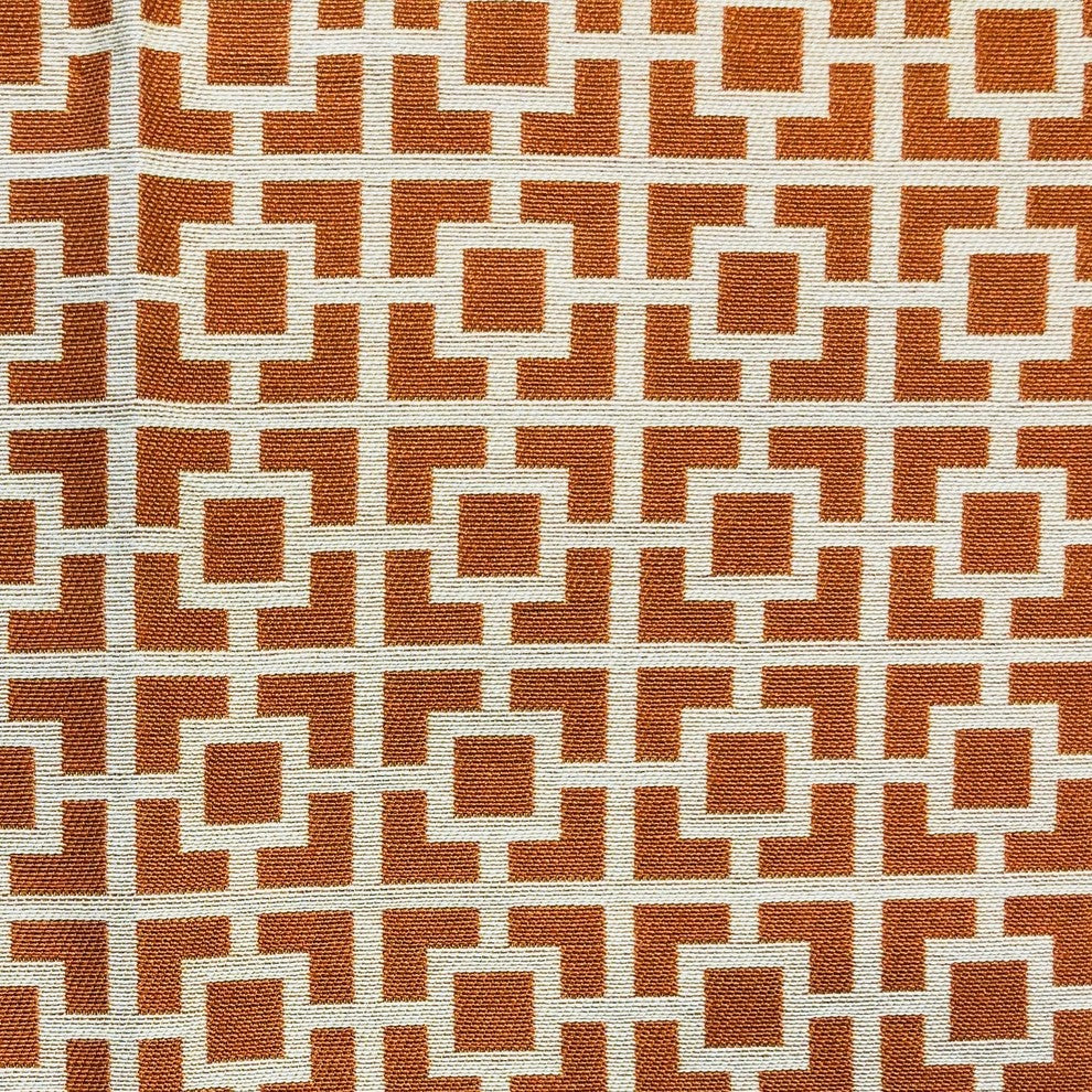 Uptown Orange and Ivory Luxury Throw Pillow, 18"x18"