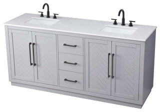Home Living 72" Double Bathroom Vanity, Grey