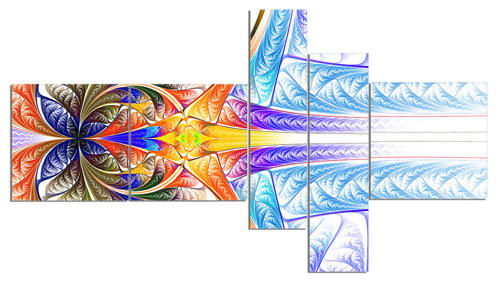 Strange Fractal Desktop, Large abstract art, 60"x32", 5 panels