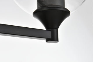 3 Light Black And Clear Bath Sconce