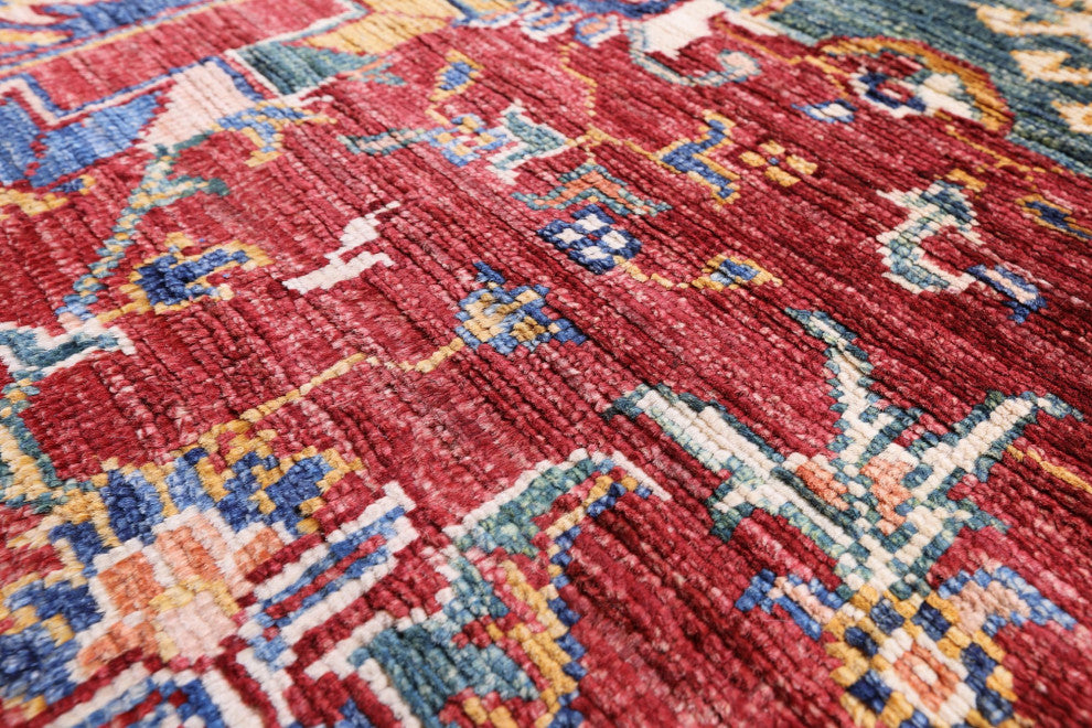 Super Kazak Hand-Knotted Wool Rug 5' 8" X 8' 3" Q10081