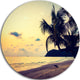 Silhouette Coconut Tree, Seashore Disc Metal Artwork, 11"