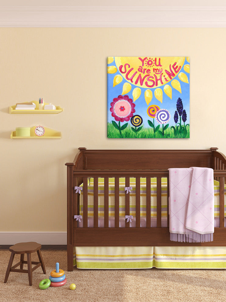 Marmont Hill, "Sunshine Flowers" by Nicola Joyner Print on Wrapped Canvas, 24x24