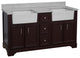 Zelda 60" Bathroom Vanity, Chocolate, Engineered Carrara, Double