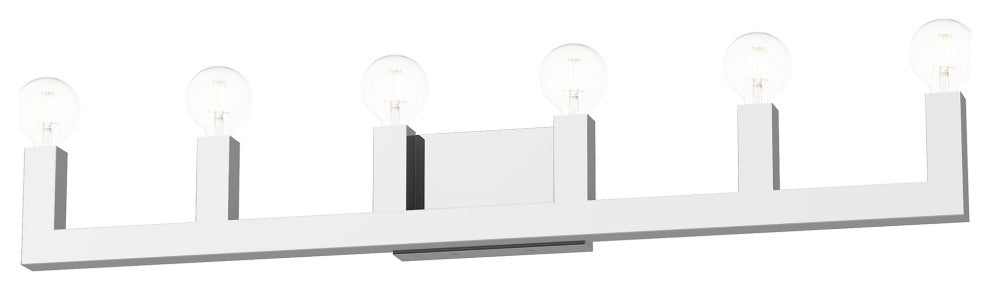 Livex Lighting Solna 6 Light Polished Chrome ADA Extra Large Vanity Sconce