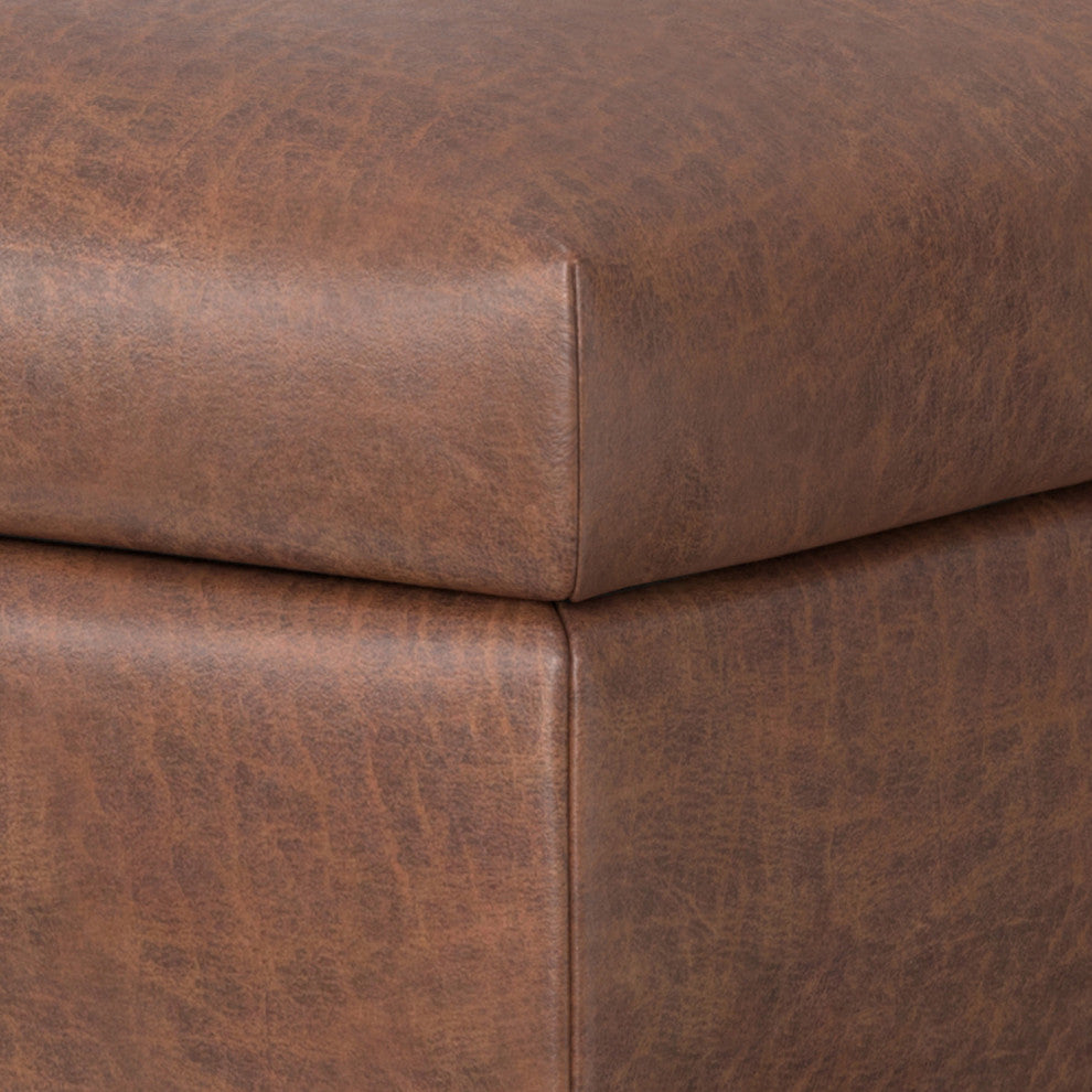 Rebecca Rectangular Coffee Table Storage Ottoman With Lift Up Lid, Distressed