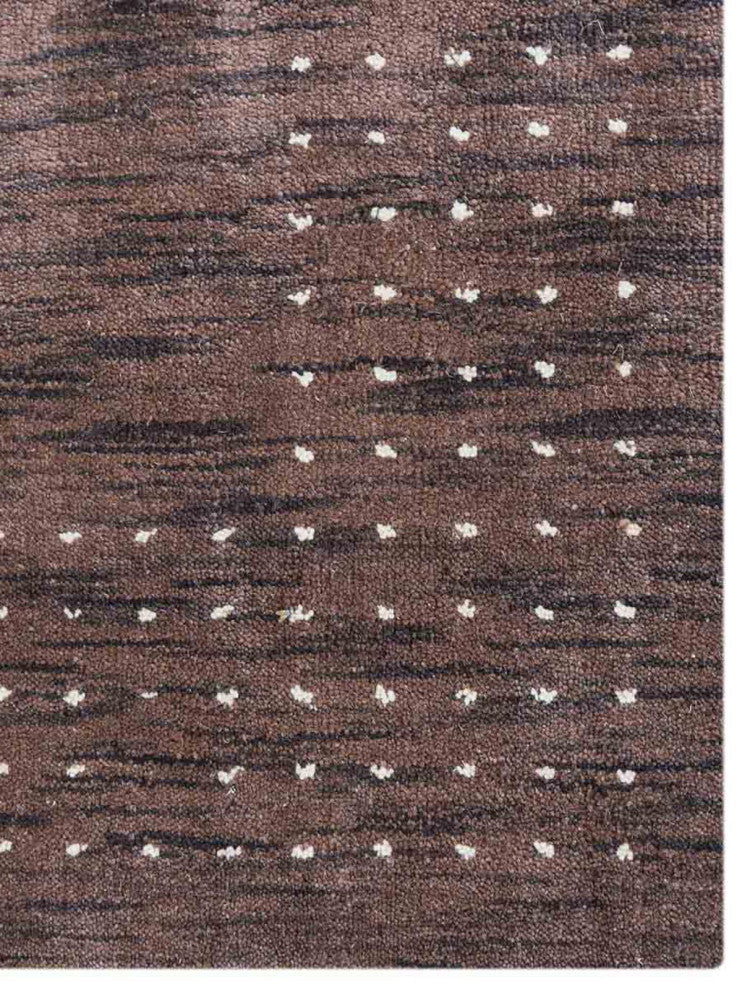 HAND KNOTTED LOOM WOOL ECO-FRIENDLY AREA RUGS - Rectangle, Brown, Contemporary