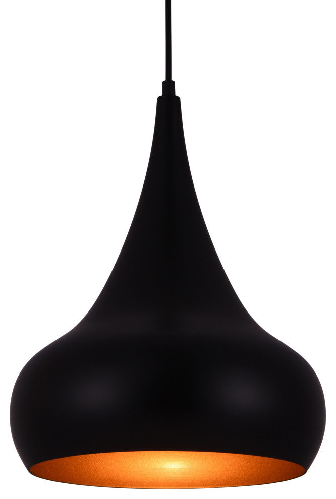 Elegant Lighting LDPD2047 Circa 15"H Pendant - Black