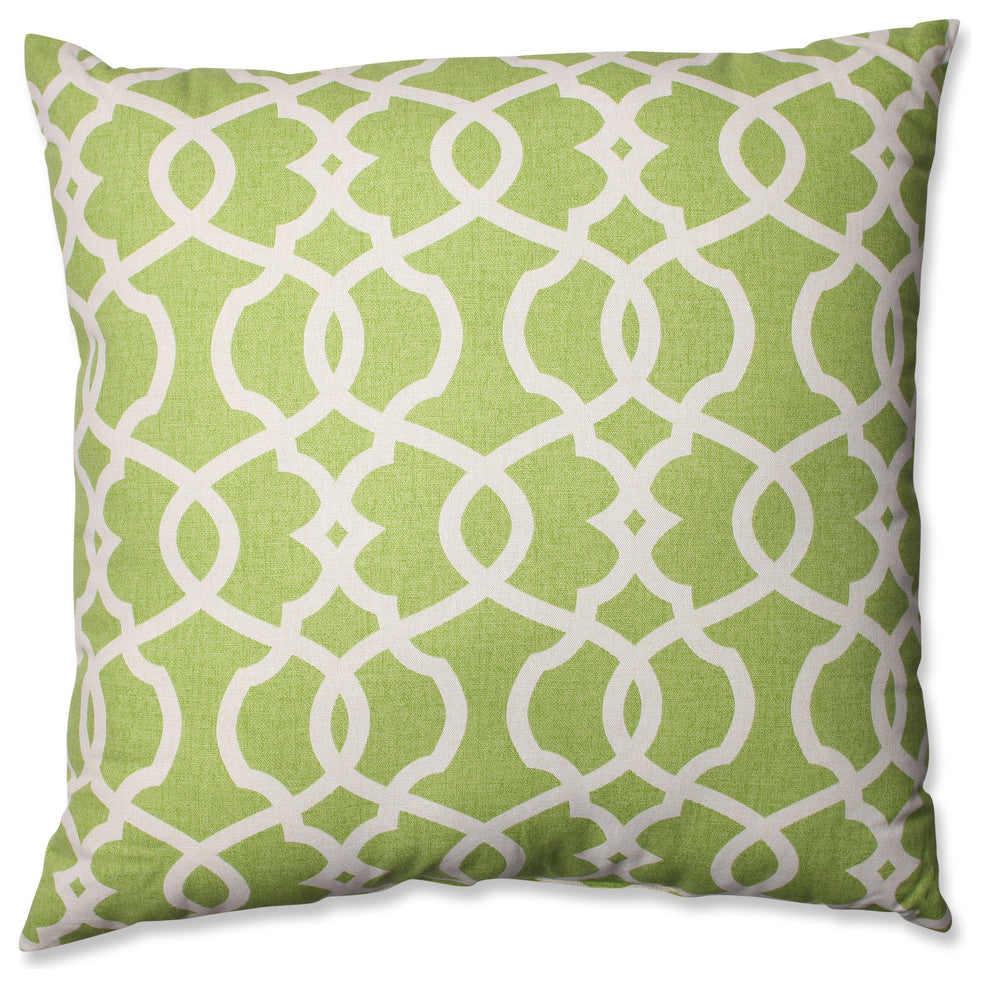 Lattice Damask Blue 23" Floor Pillow, Leaf