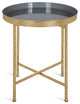Celia Round Metal Side Table, Gold Gray